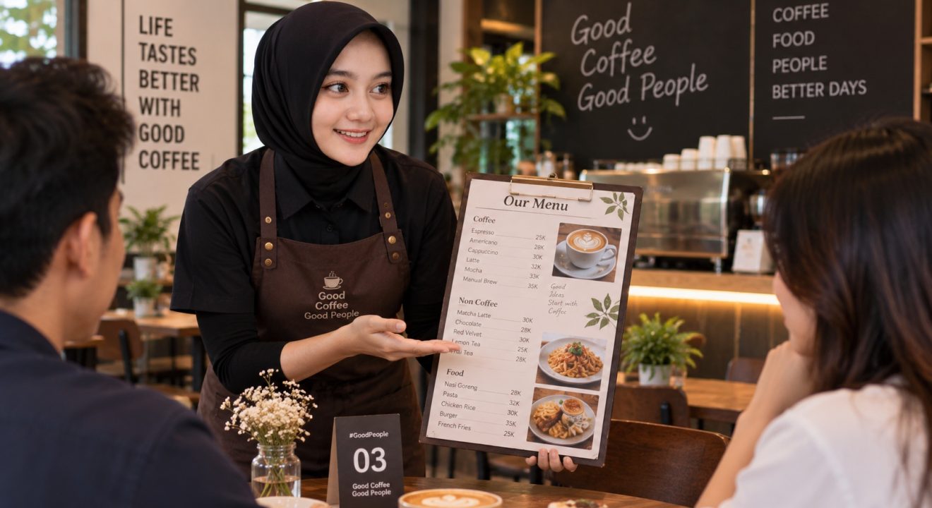 Aktivitas restoran dan kafe sebagai ilustrasi pemilihan KBLI 2025 yang sesuai dengan kegiatan usaha kuliner.