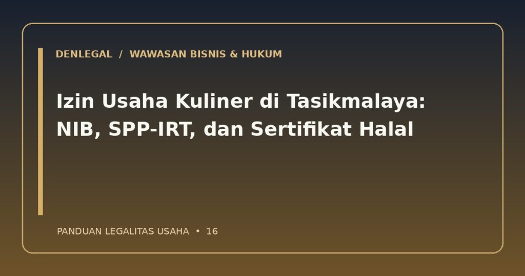 Izin usaha kuliner Tasikmalaya — ilustrasi DenLegal
