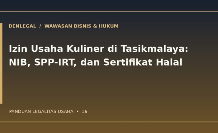 Izin usaha kuliner Tasikmalaya — ilustrasi DenLegal