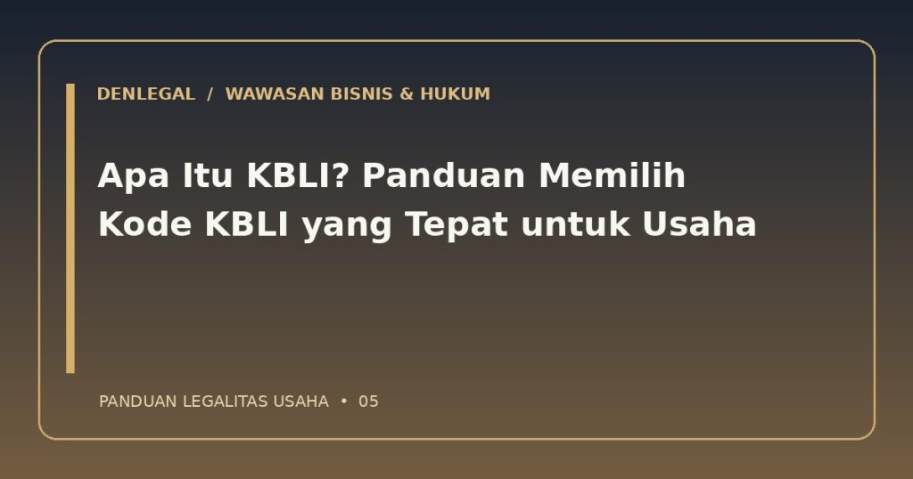 Kode KBLI — ilustrasi DenLegal
