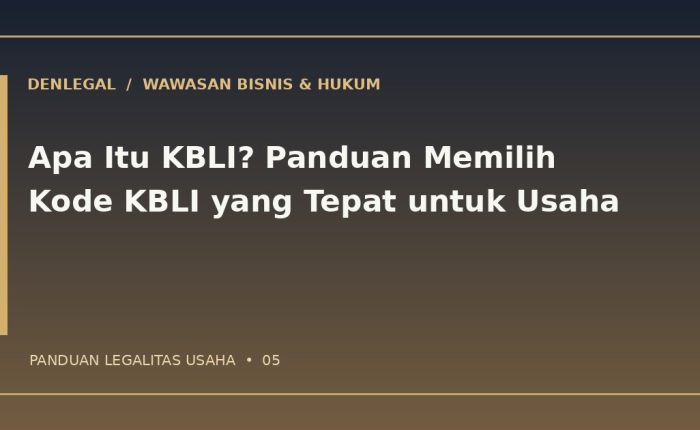 Kode KBLI — ilustrasi DenLegal