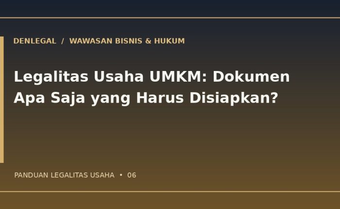 Legalitas usaha UMKM — ilustrasi DenLegal