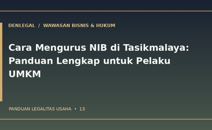 Mengurus NIB Tasikmalaya — ilustrasi DenLegal
